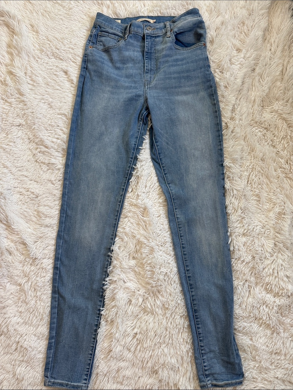 Levi's Mile High Super Skinny Stretch Denim Jeans Light Blue Wash